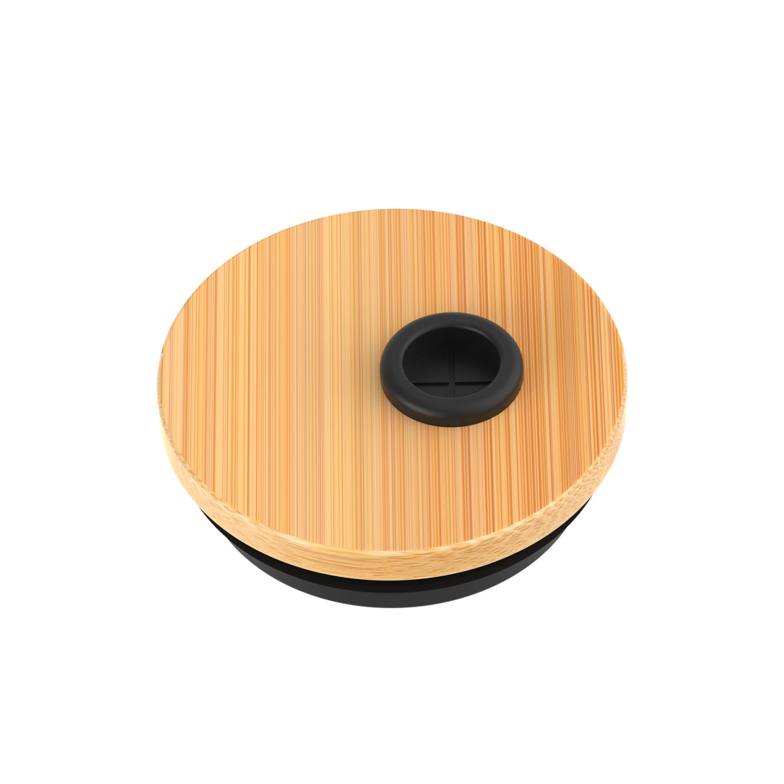 Bamboo lid for custom glass tumbler with straw hole