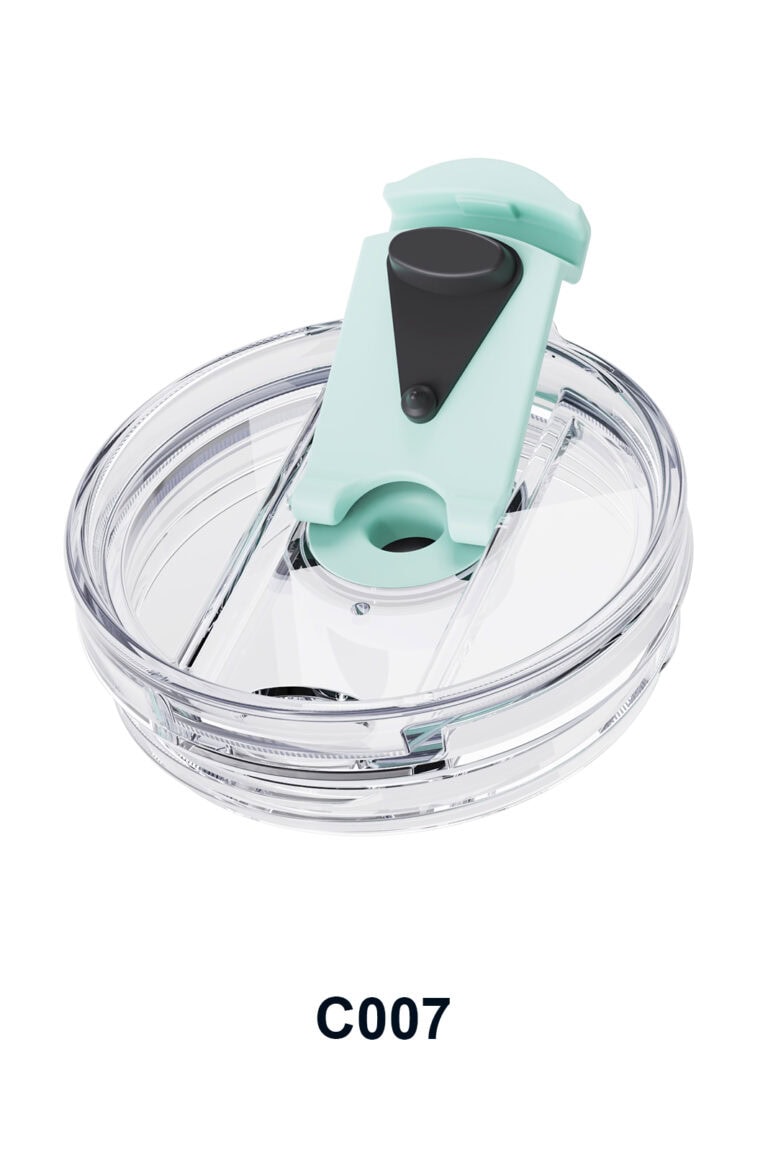 Push button lid option for custom tumblers