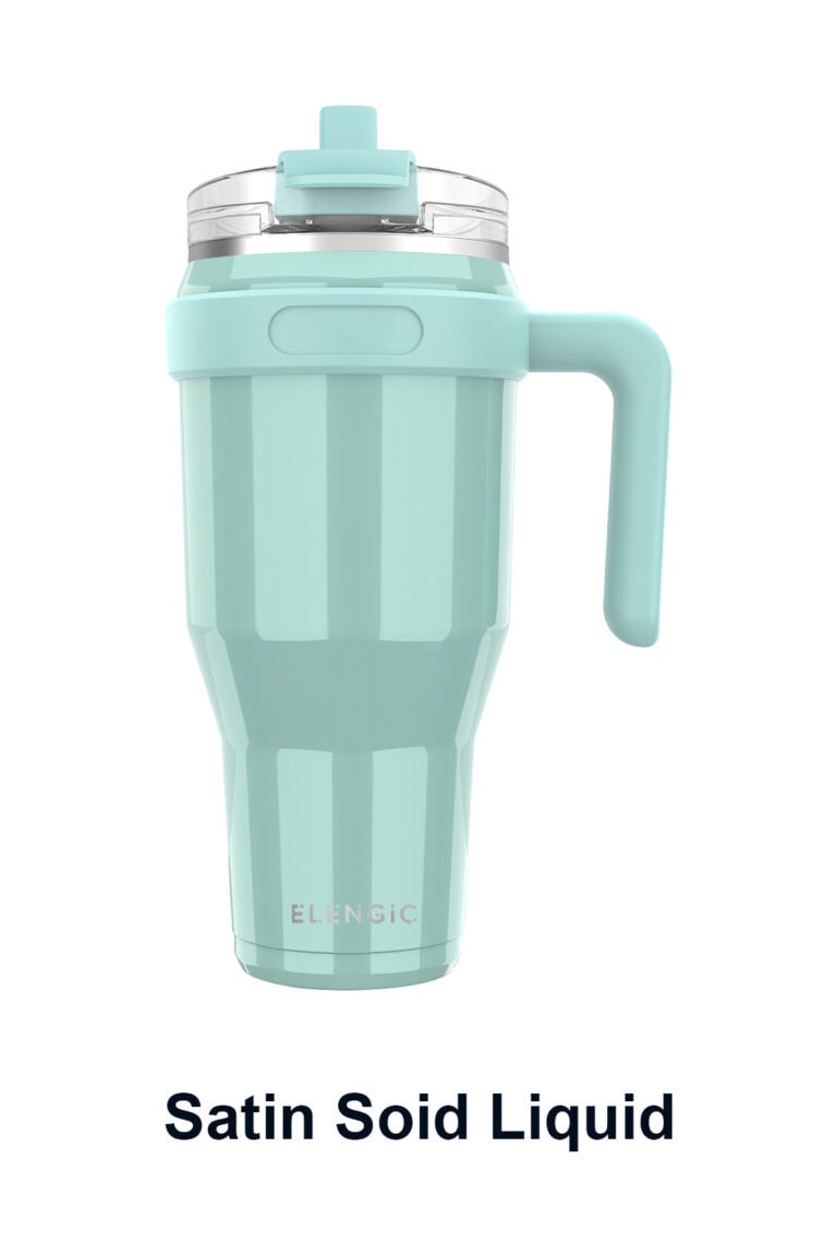 Solid color finish option for custom stainless steel tumblers