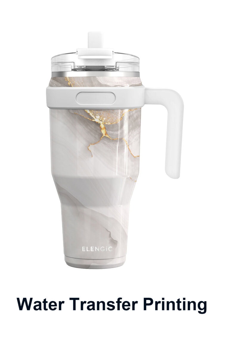 Water transfer printing finish for custom tumblers