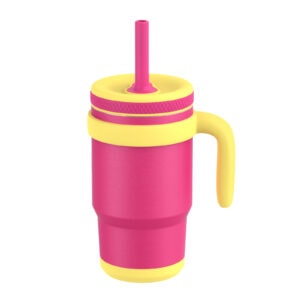 14 oz travel mug for kids with handle and straw