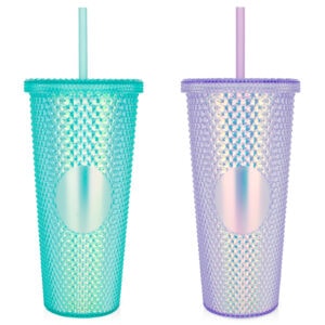 24 oz Tumbler with Lid and Straw | Studded Plastic Bulk