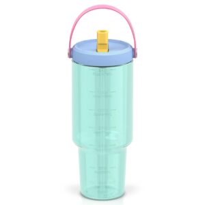 50 oz Tritan Tumbler with Flip Straw Lid, Handle & Time Marker