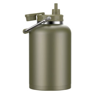 1 gallon stainless steel water jug with handle and straw