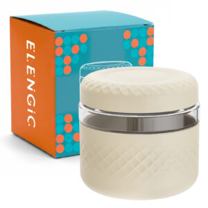 24oz glass food storage container with textured lid
